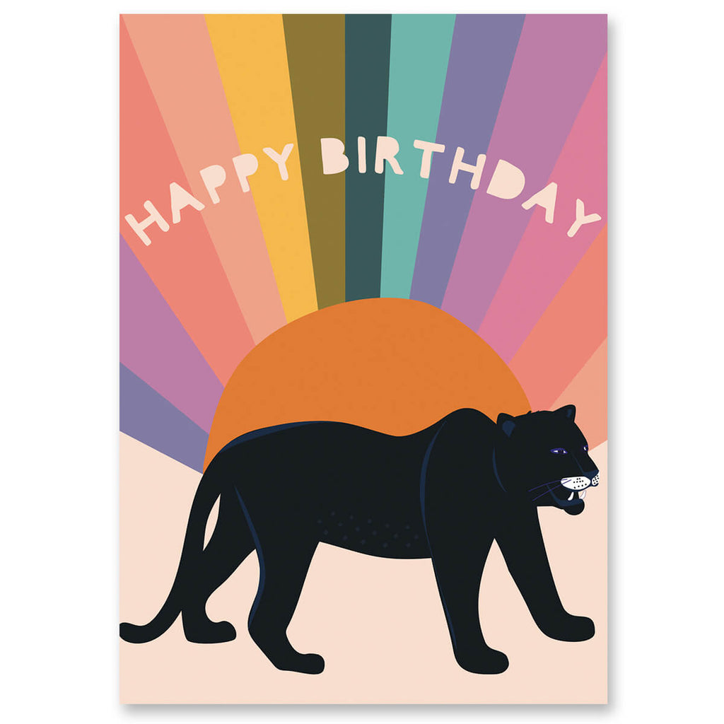 Black Panther Greetings Card by Elena Essex for Earlybird Designs