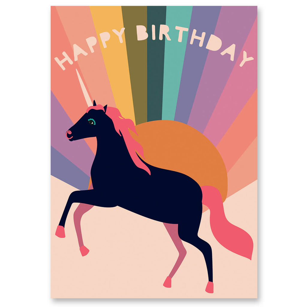 Rainbow Unicorn Greetings Card by Elena Essex for Earlybird Designs