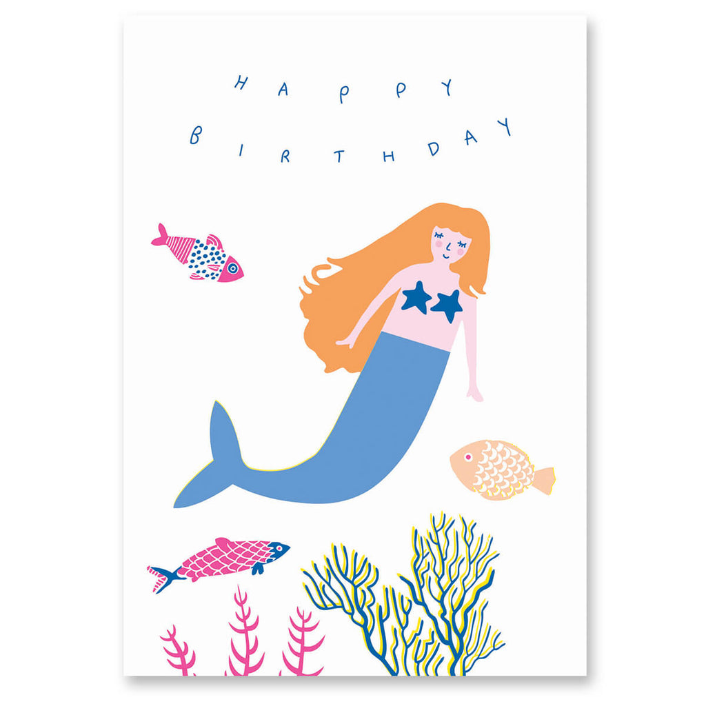 Happy Birthday Mermaid Greetings Card by Dominic Early for Earlybird Designs