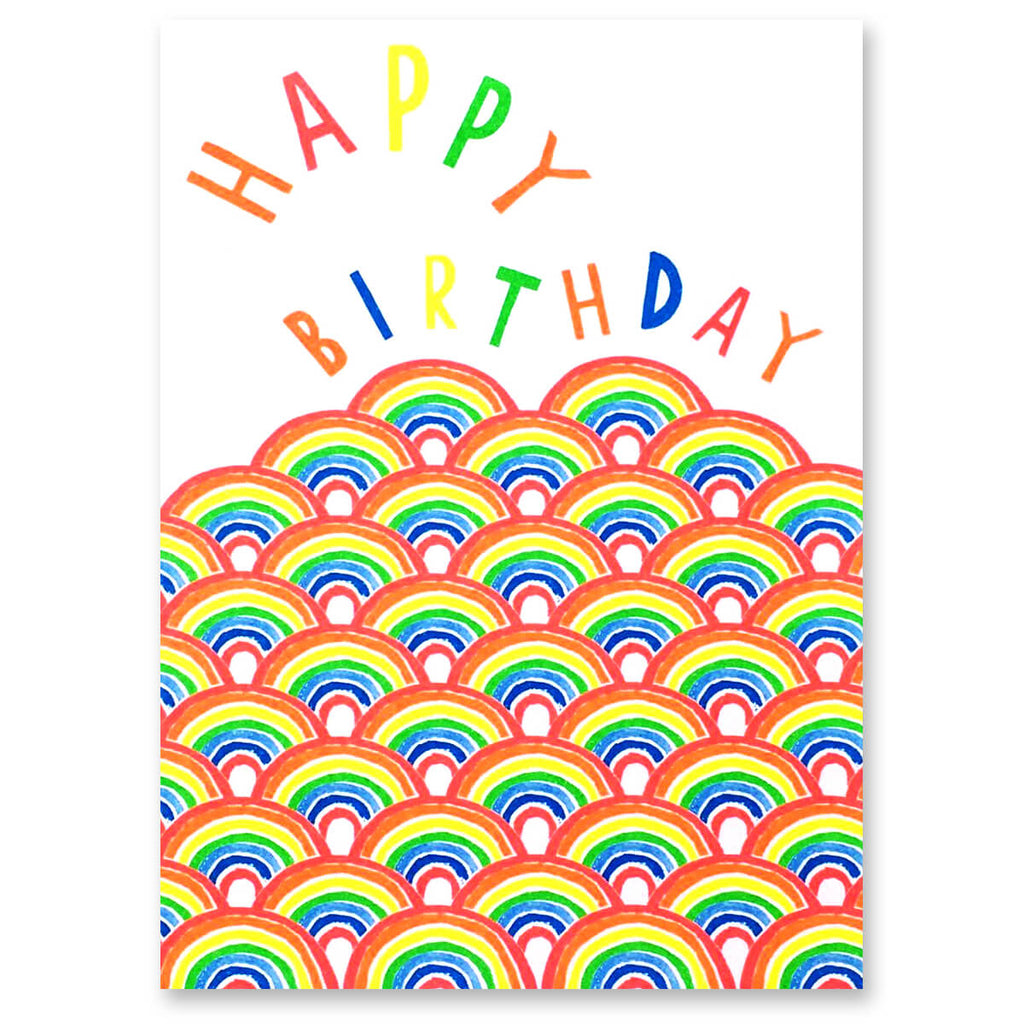 Neon Rainbows Birthday Greetings Card by Dominic Early for Earlybird Designs