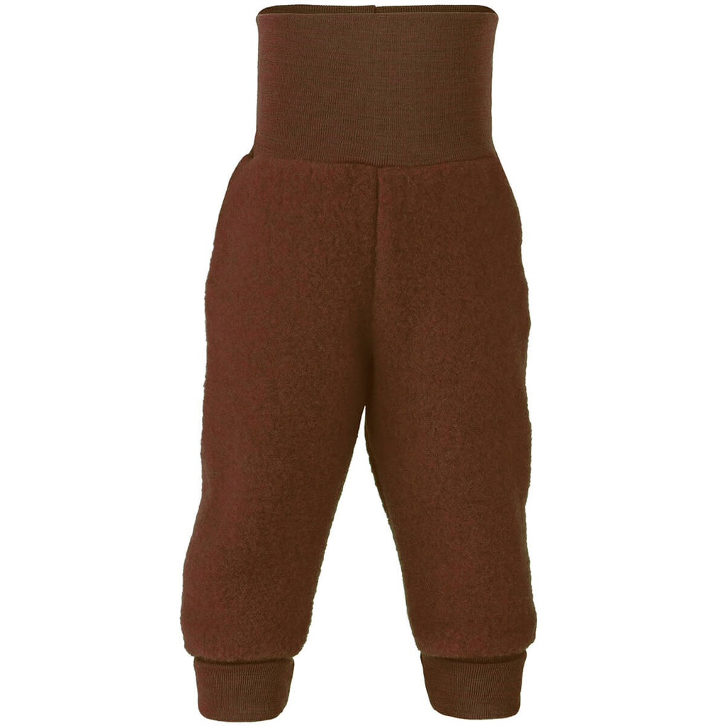 Wool Fleece Baby Pants with Waistband in Cinnamon Melange by Engel