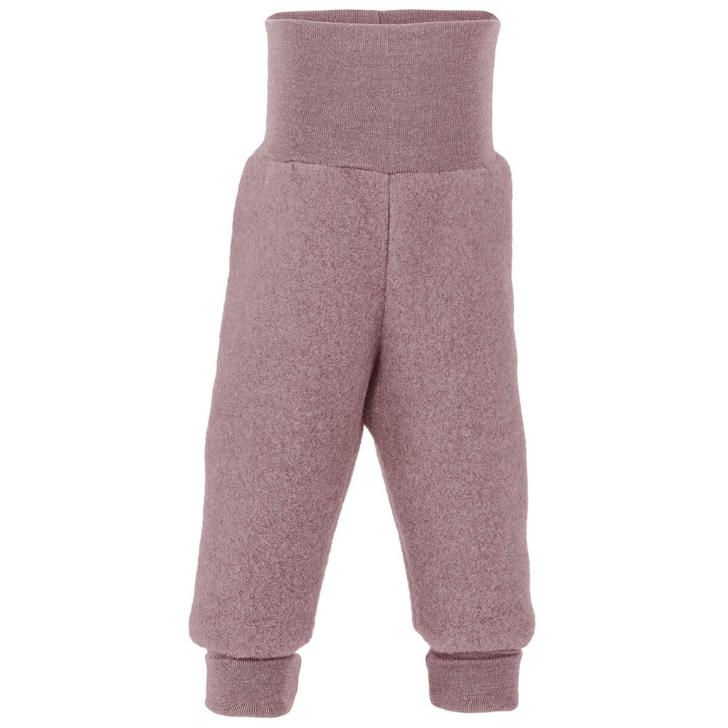 Wool Fleece Baby Pants with Waistband in Rosewood Melange by Engel