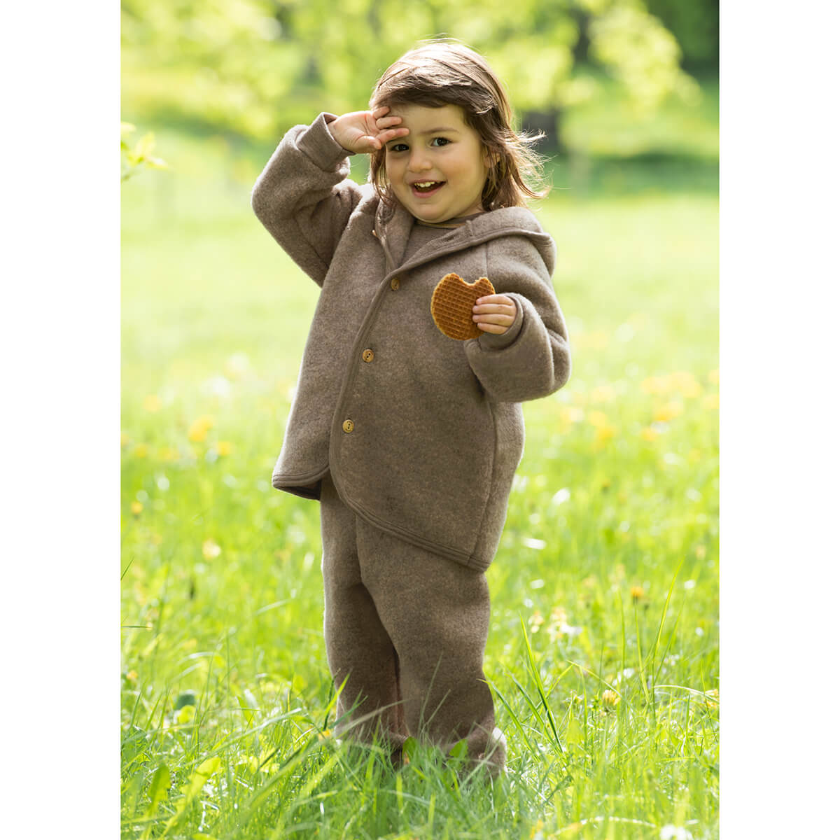 Wool Fleece Baby Pants with Waistband in Walnut Melange by Engel – Junior  Edition