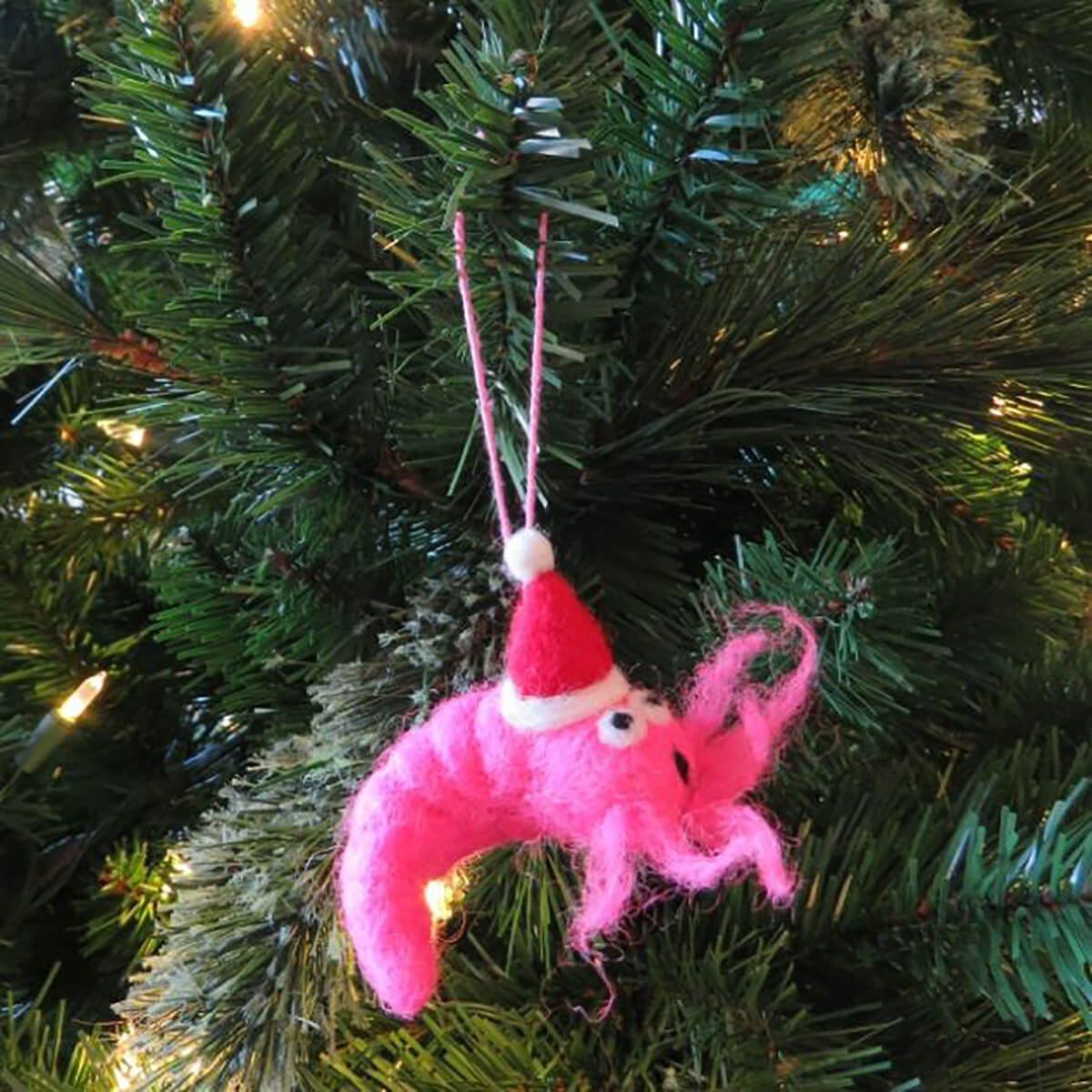 Christmas Prawn Hanging Decoration by Felt So Good