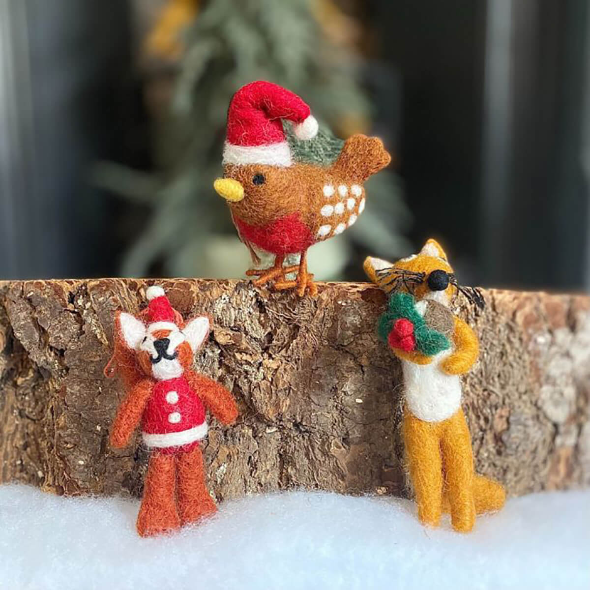 Santa Squirrel Christmas Tree Decoration by Felt So Good
