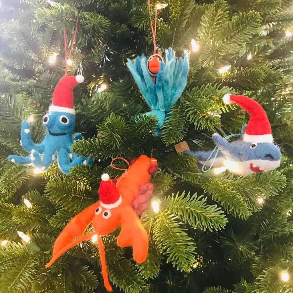 Christmas Octopus Hanging Decoration by Felt So Good