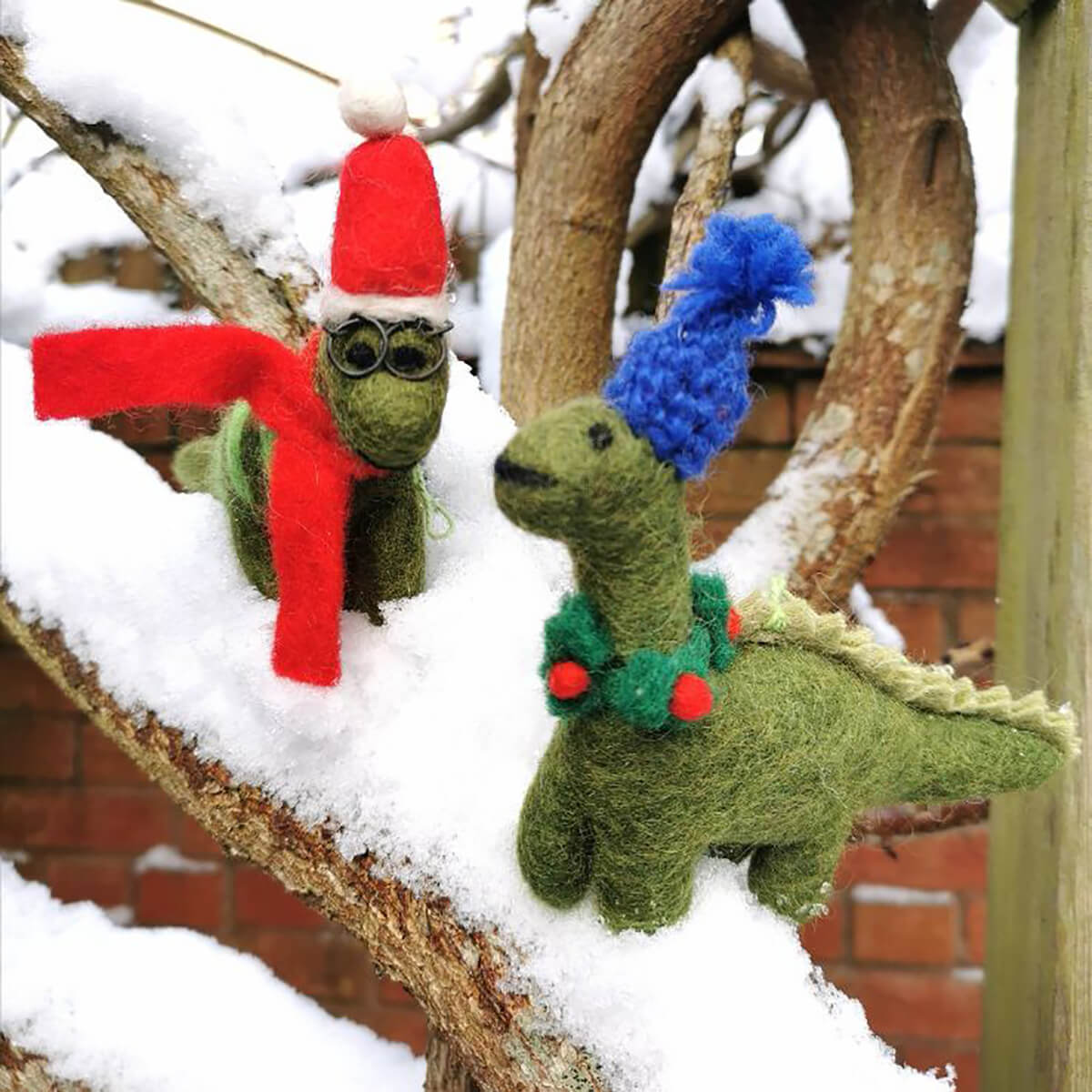 Cosy Dinosaur Christmas Tree Decoration by Felt So Good