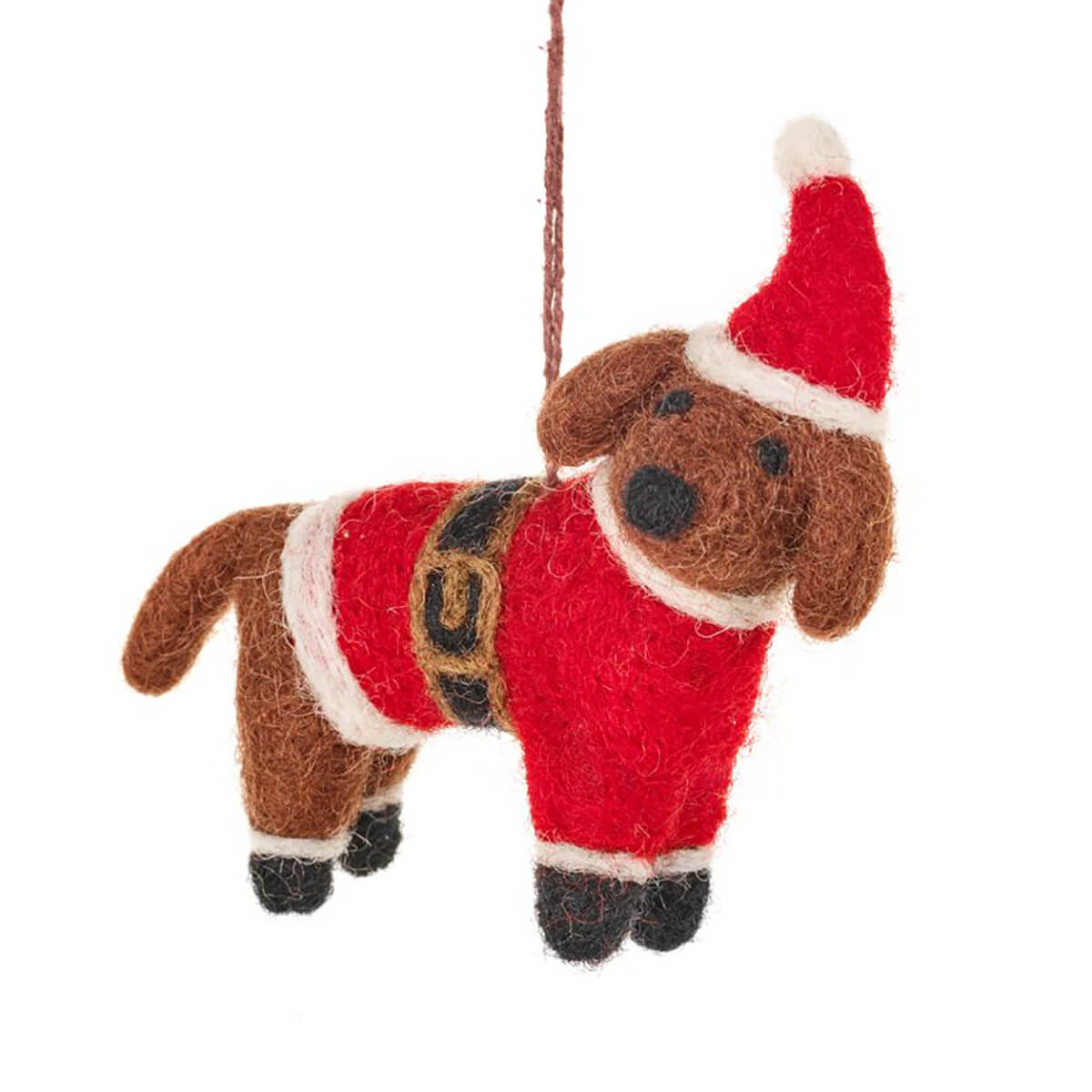 Buddy The Festive Dog Tree Decoration by Felt So Good