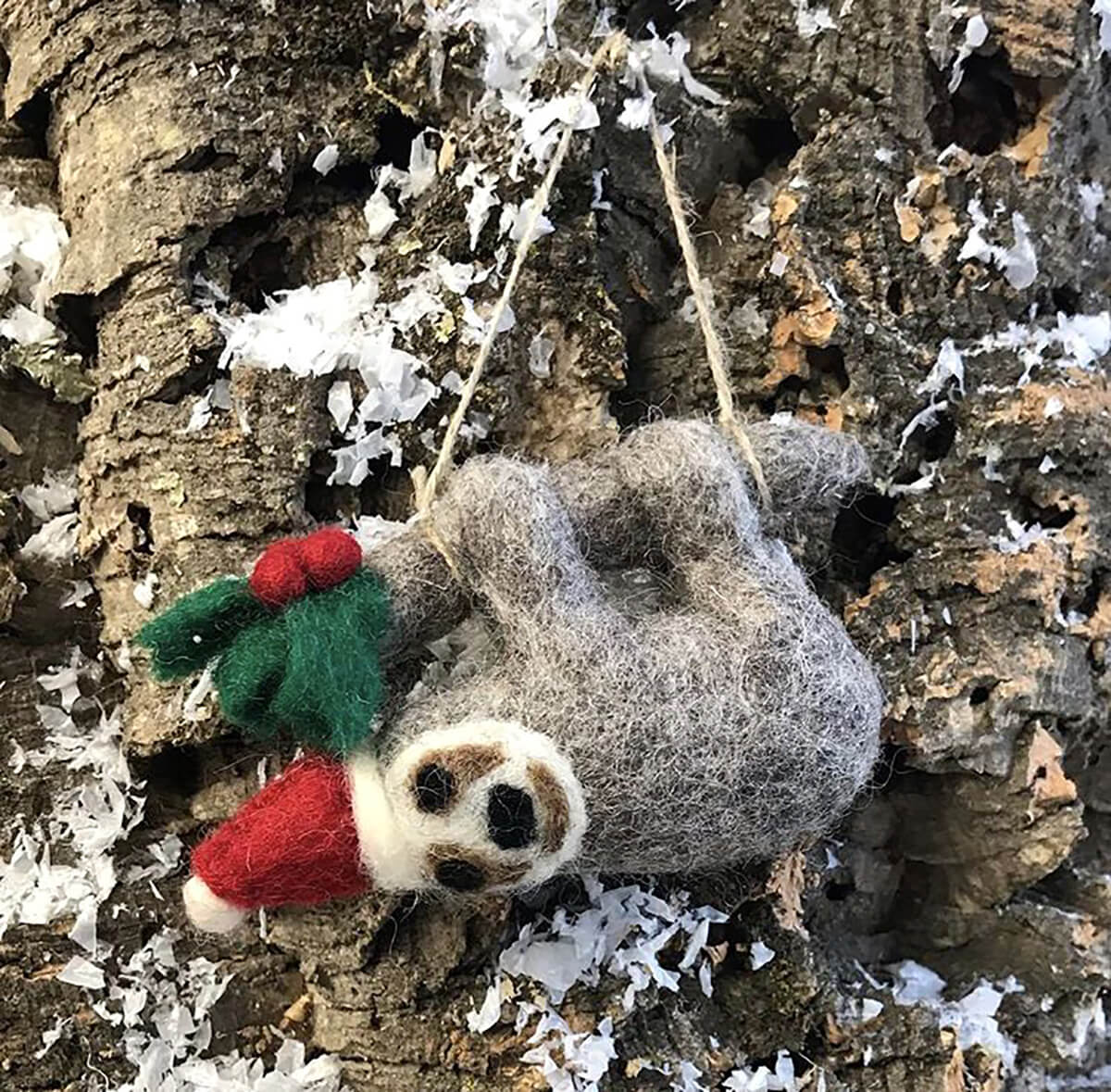 Christmas Sloth Tree Decoration by Felt So Good