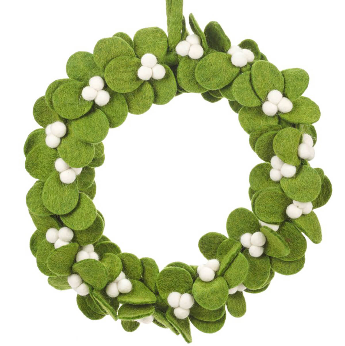 Mistletoe Wreath Hanging Decoration (30cm Diameter) by Felt So Good