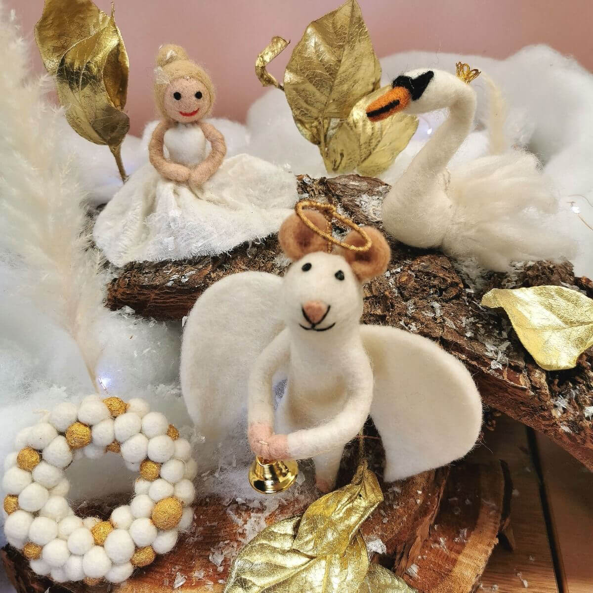 Angelica Mouse Christmas Tree Decoration by Felt So Good