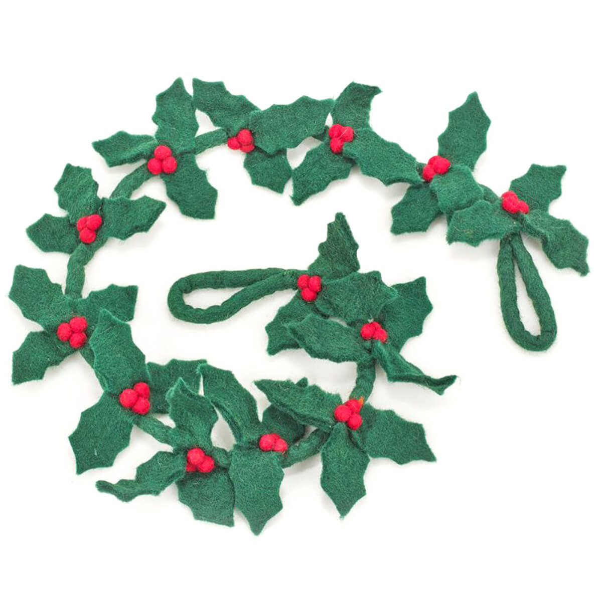 Felt Holly Christmas Garland by Felt So Good