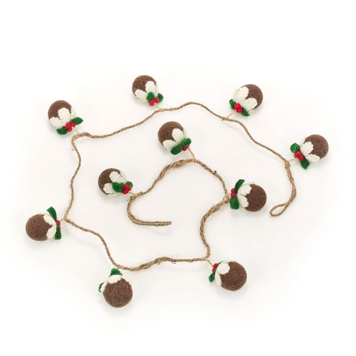 Christmas Puddings Garland by Felt So Good