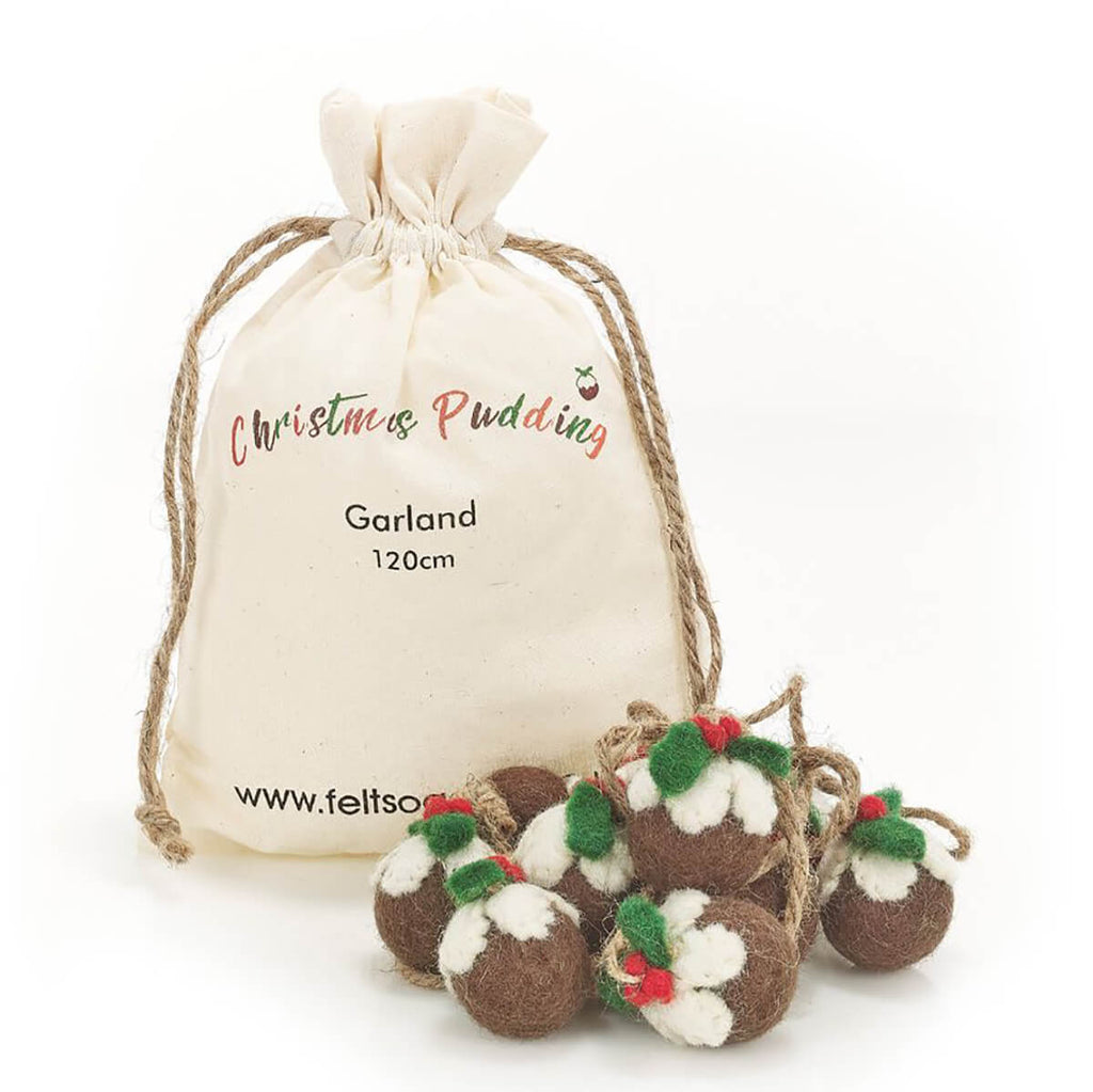 Christmas Puddings Garland by Felt So Good