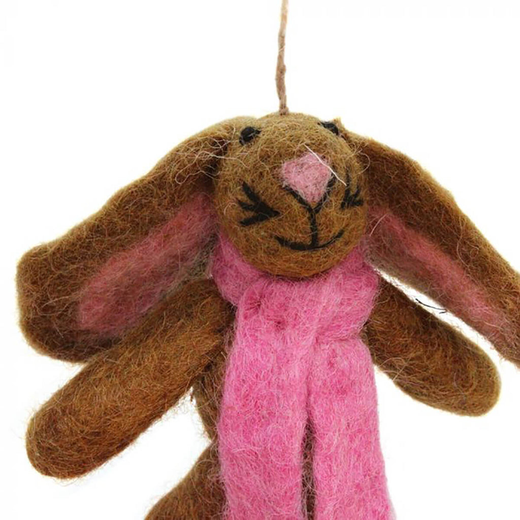 Handmade Felt Binky Bunny Hanging Easter Decoration by Felt So Good