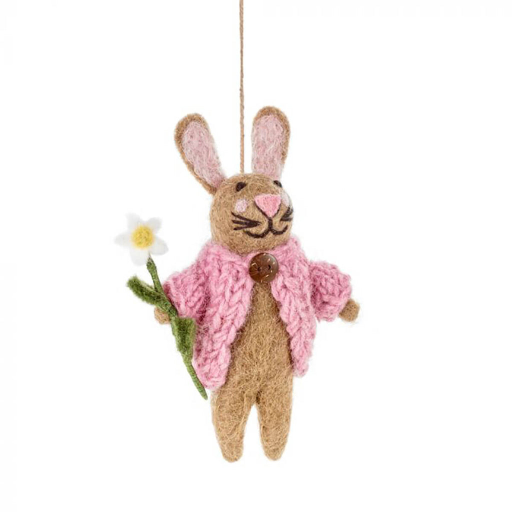 Handmade Felt Blossom the Bunny Hanging Decoration by Felt So Good