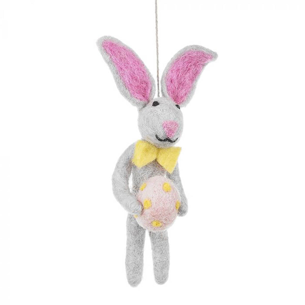 Handmade Felt Edgar Easter Bunny Hanging Decoration by Felt So Good