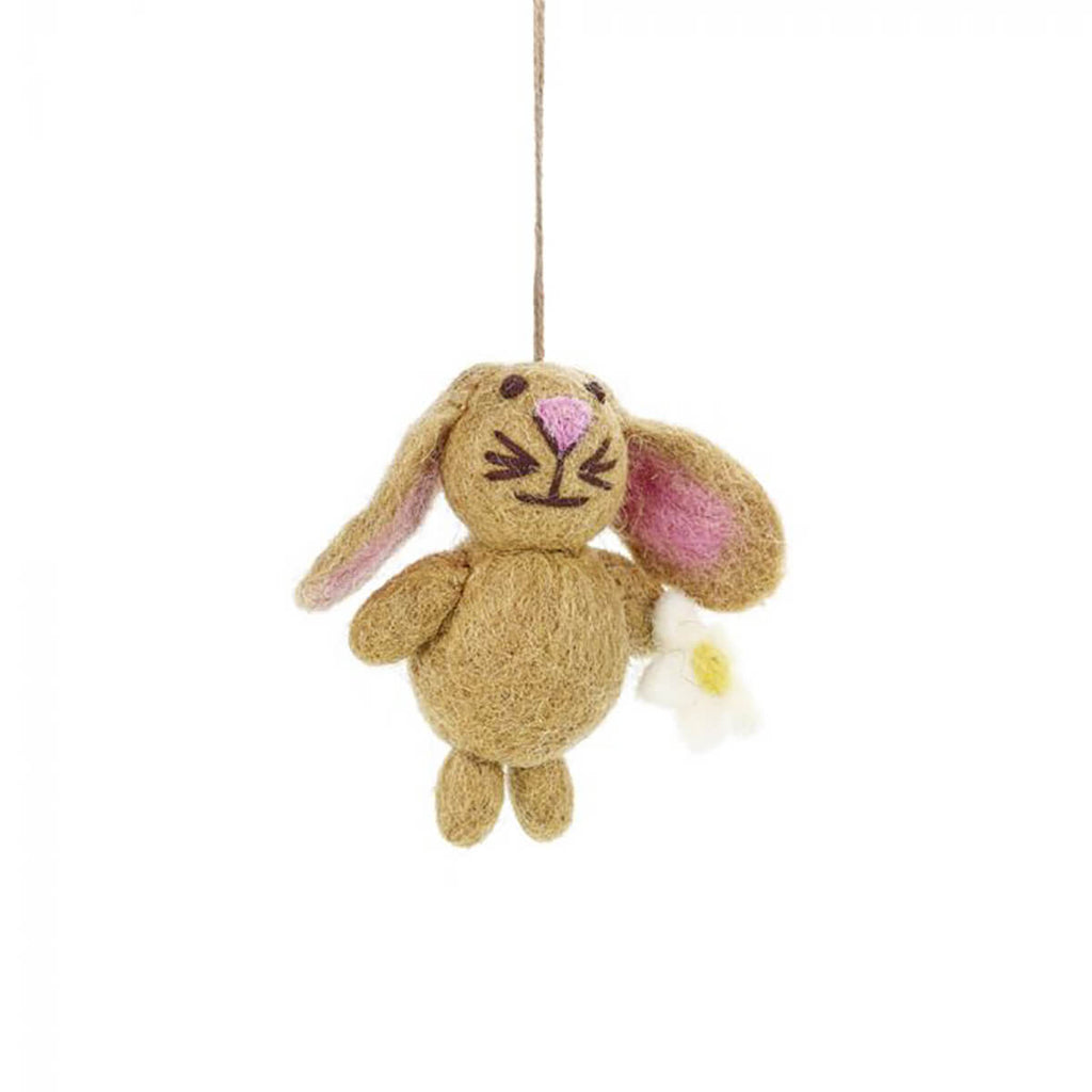 Handmade Felt Mini Easter Bunny Hanging Decoration by Felt So Good