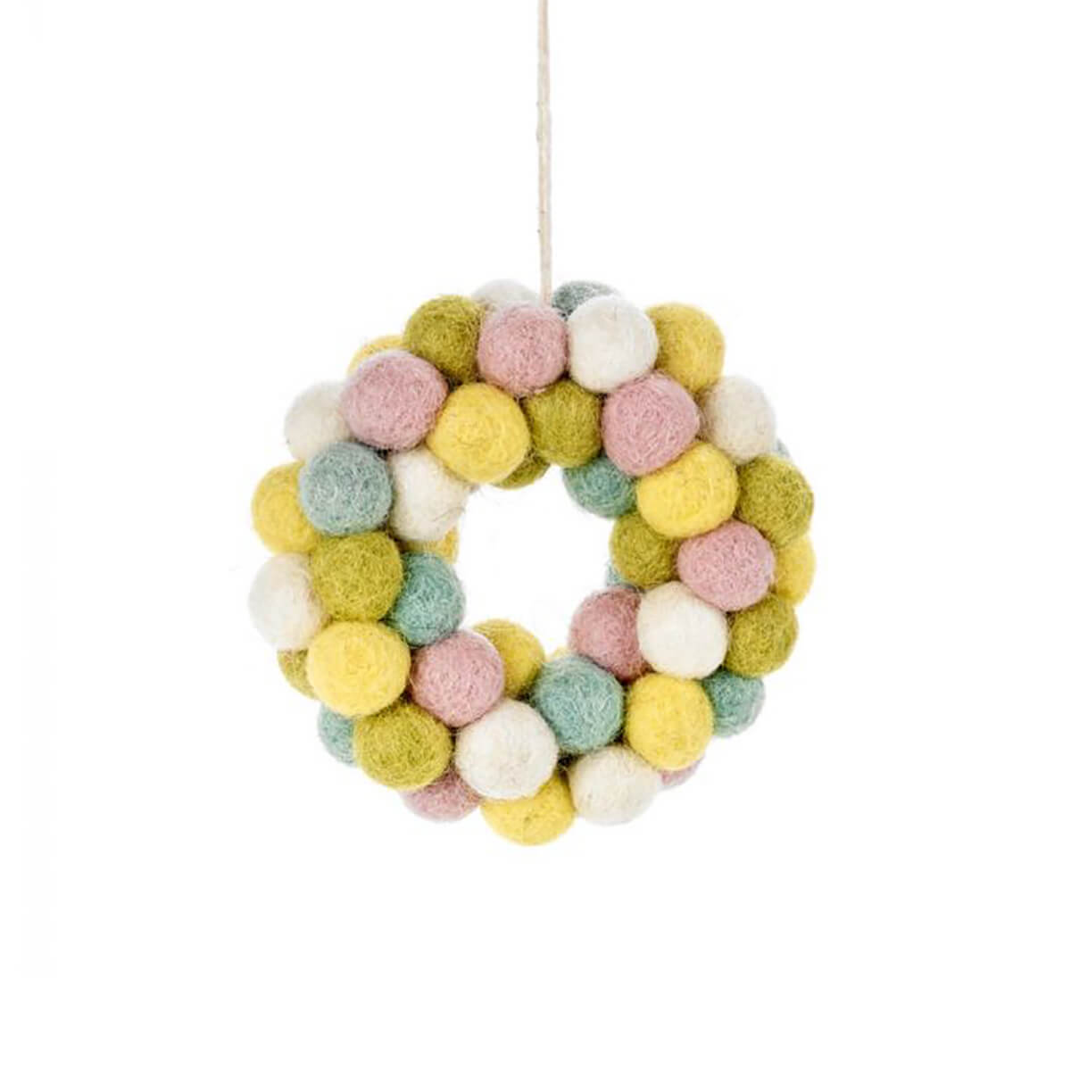 Handmade Felt Easter Mini Bubble Wreath Hanging Decoration by Felt So Good