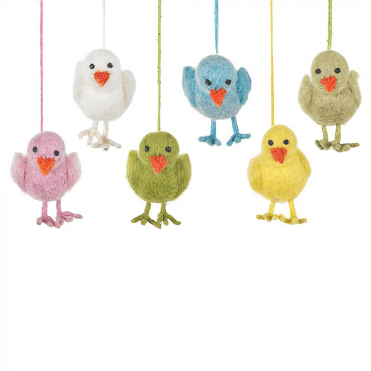 Handmade Needle Felt Hanging Easter Chick Decoration by Felt So Good
