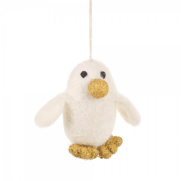 Golden Penguin Tree Decoration by Felt So Good
