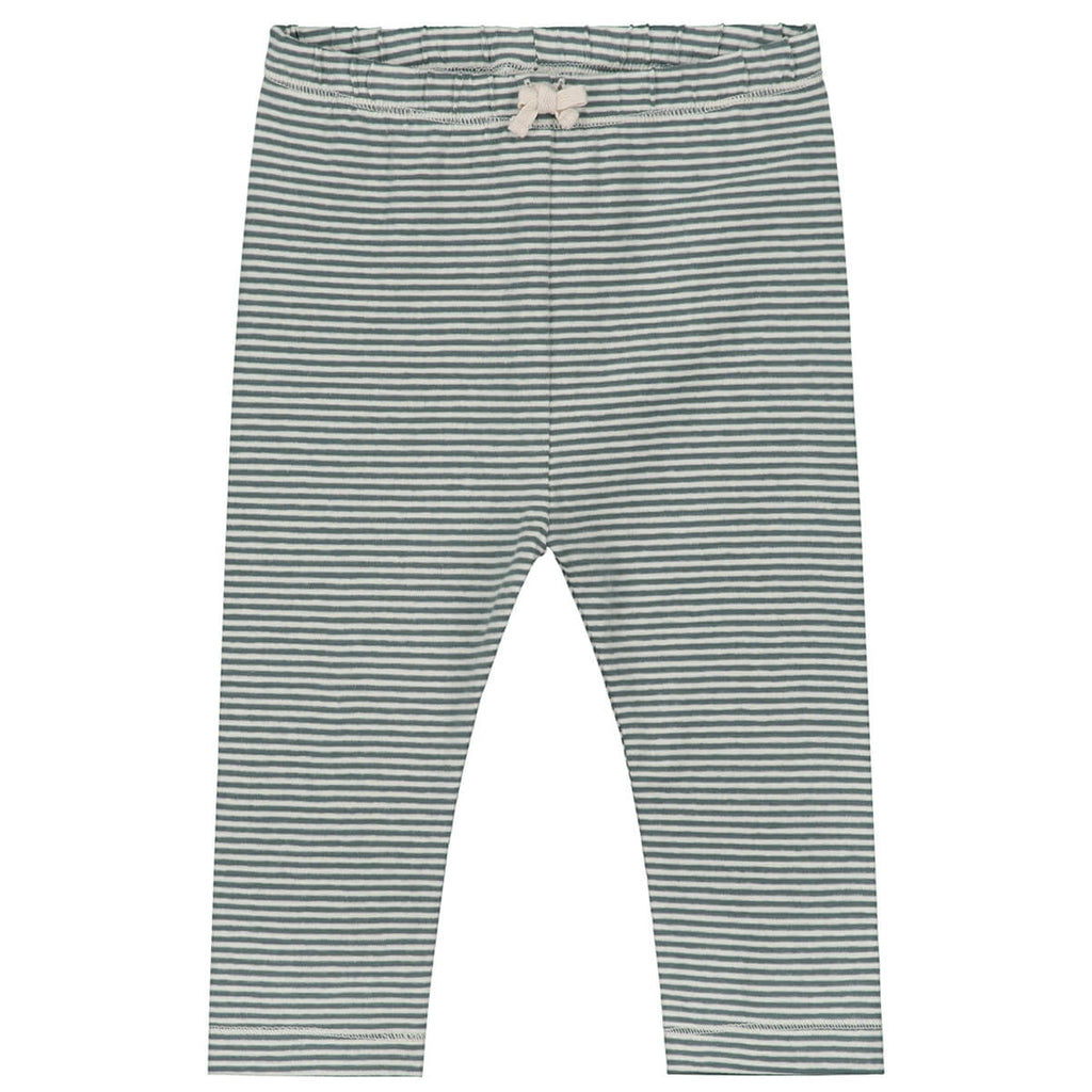 Striped Baby Leggings in Blue Grey by Gray Label