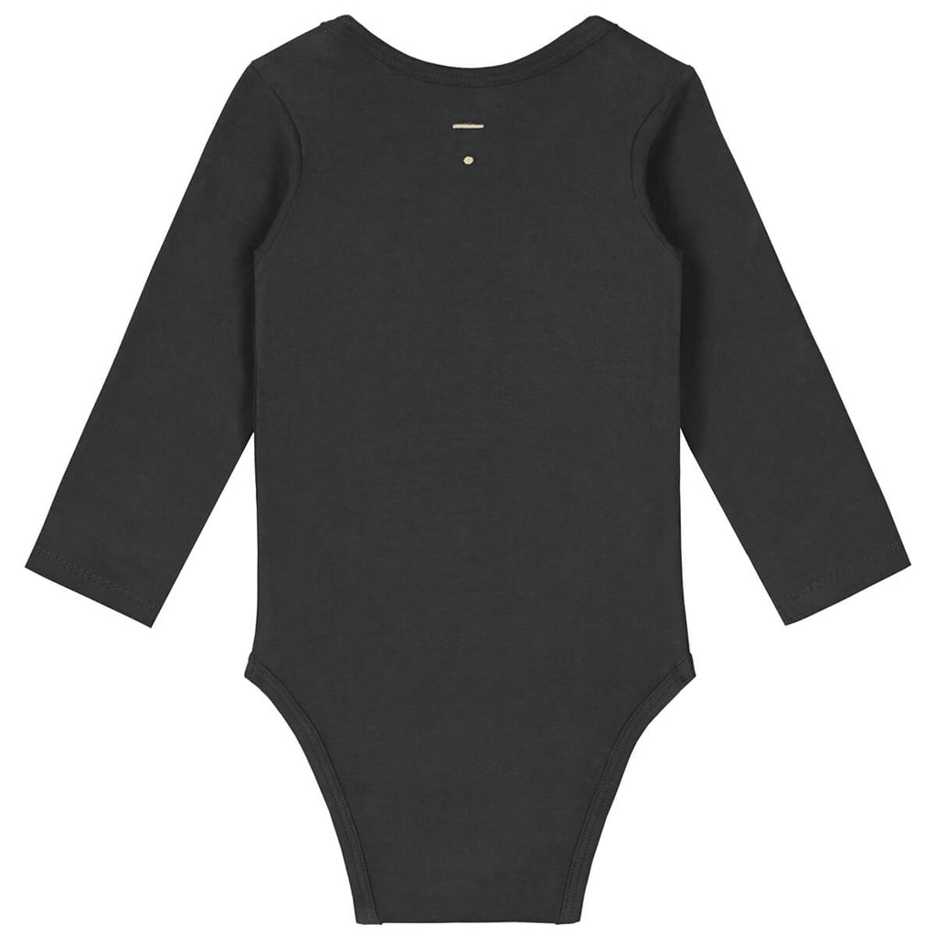 Baby Long Sleeve Bodysuit in Nearly Black by Gray Label