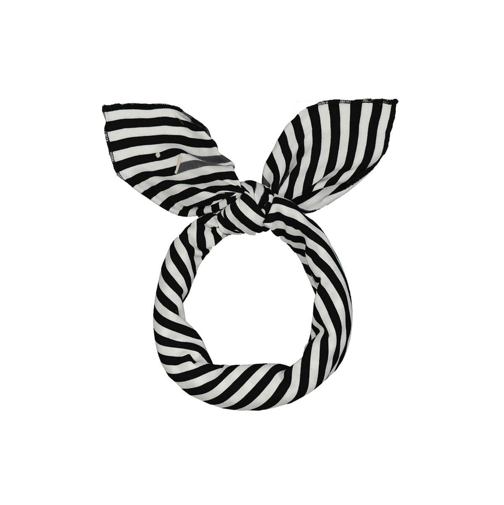 Stripe Head Scarf in Nearly Black / Off White by Gray Label