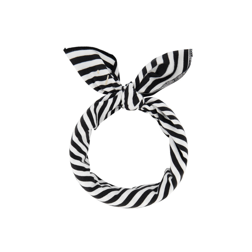 Stripe Head Scarf in Nearly Black / Off White by Gray Label