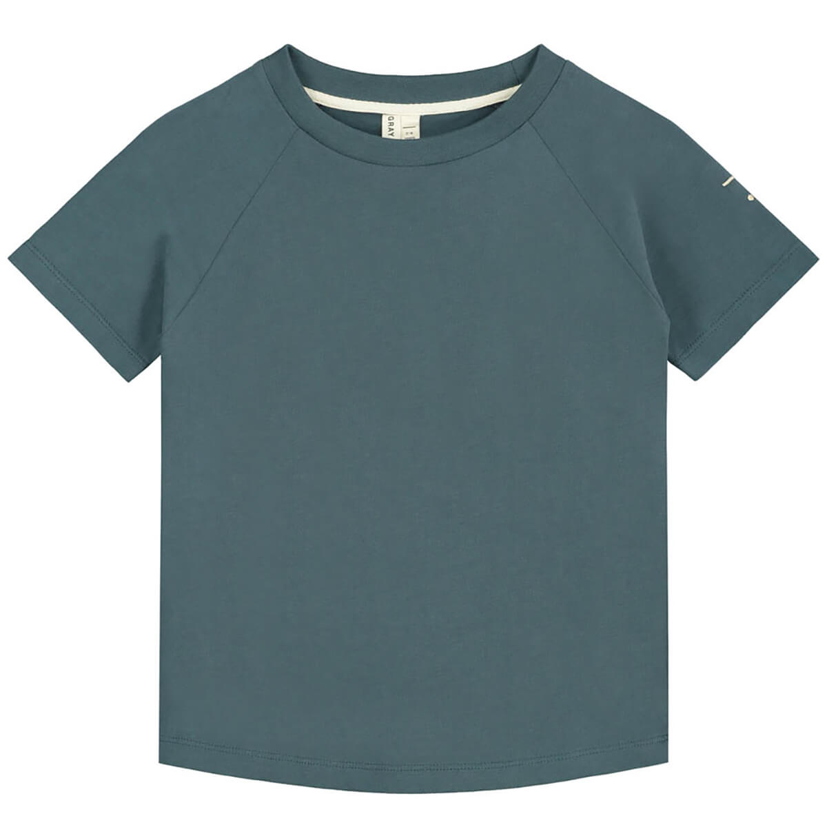 Crew Neck T Shirt in Blue Grey by Gray Label
