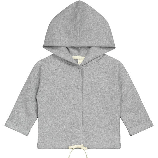 Baby Hooded Cardigan in Grey Melange by Gray Label