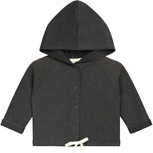 Baby Hooded Cardigan in Nearly Black by Gray Label
