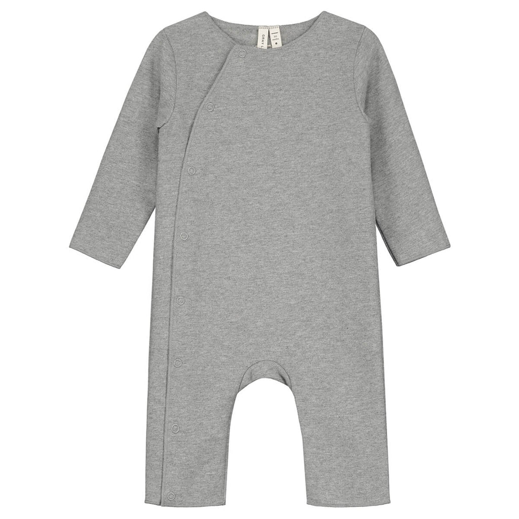 Baby Suit With Snaps in Grey Melange by Gray Label
