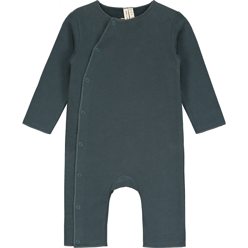 Baby Suit With Snaps in Blue Grey by Gray Label