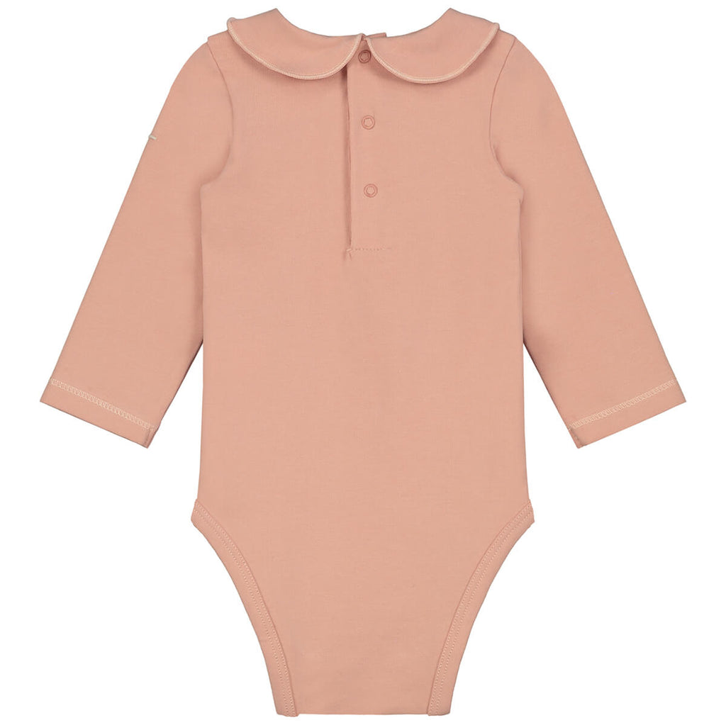 Baby Bodysuit with Collar in Rustic Clay by Gray Label