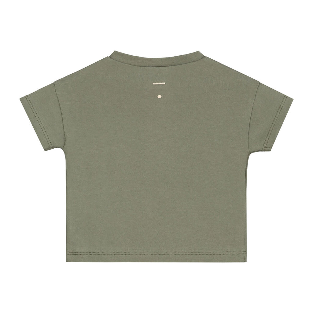 Baby Short Sleeve Henley Tee in Moss by Gray Label
