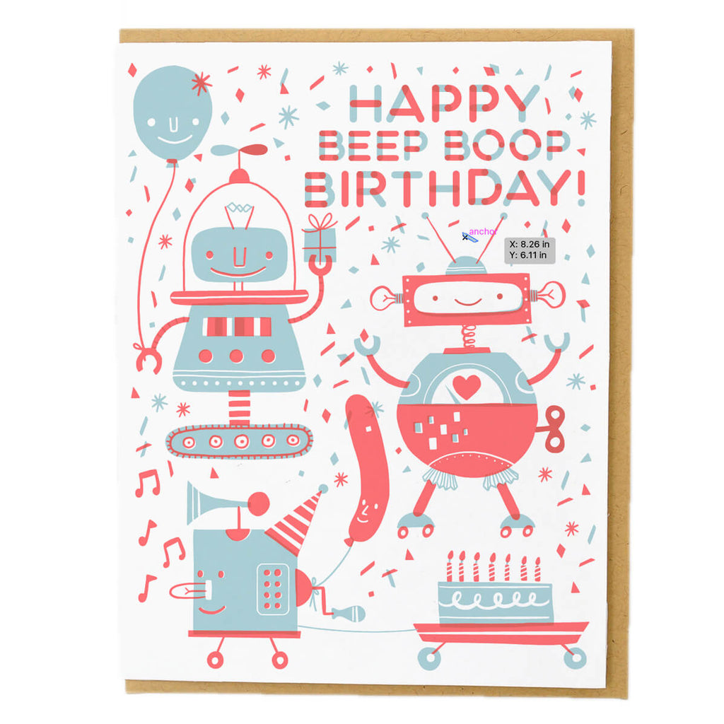 Beep Boop Birthday Greetings Card by Hello! Lucky