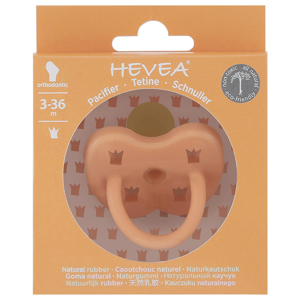 Orthodontic Natural Coloured Rubber Pacifier in Cantaloupe by Hevea