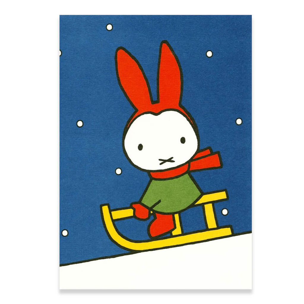 Miffy Christmas Sledge Greetings Card by Dick Bruna for Hype Card