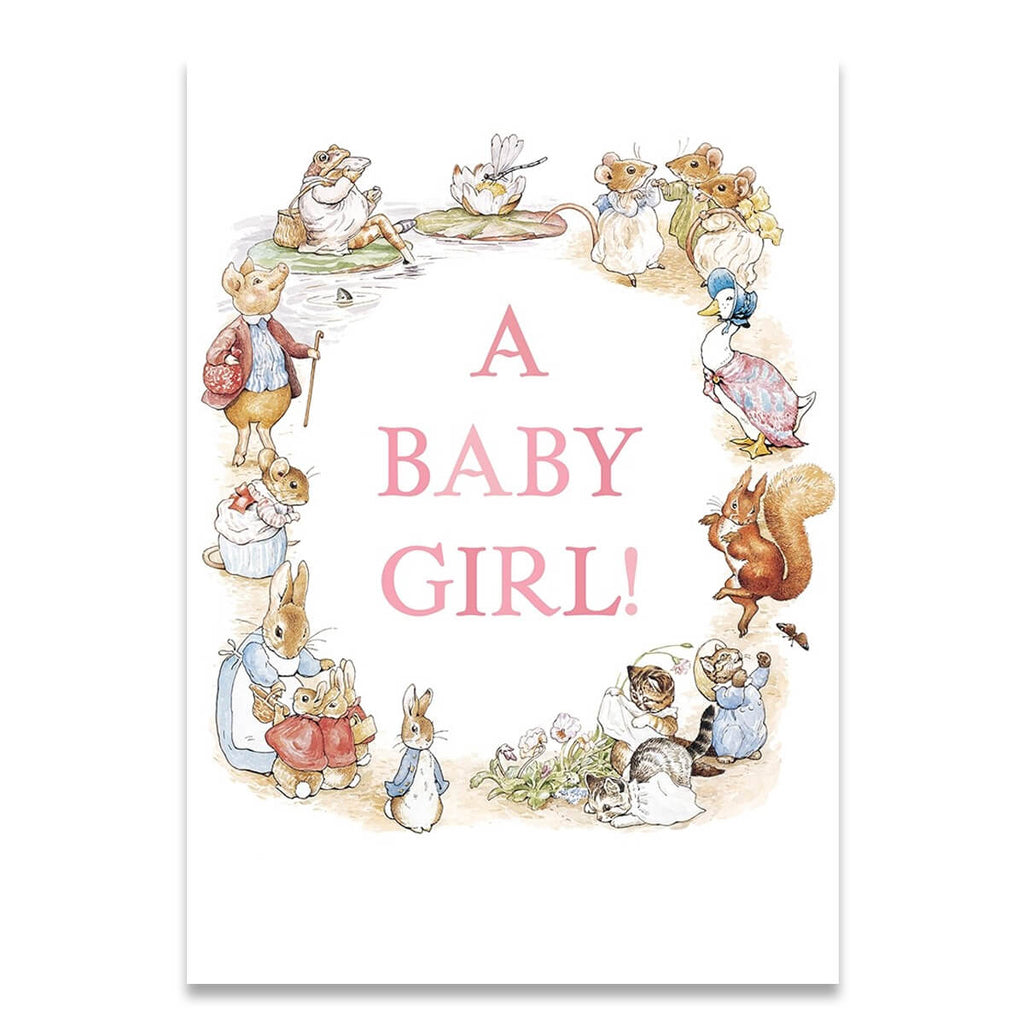 A Baby Girl Greetings Card by Beatrix Potter for Hype Card
