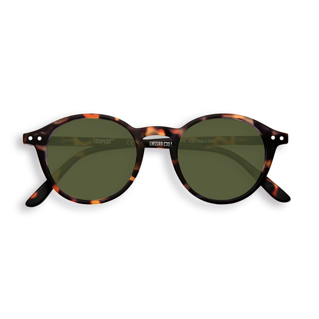 Sun Adult Sunglasses #D in Brown Tortoise (Green Lens) by Izipizi