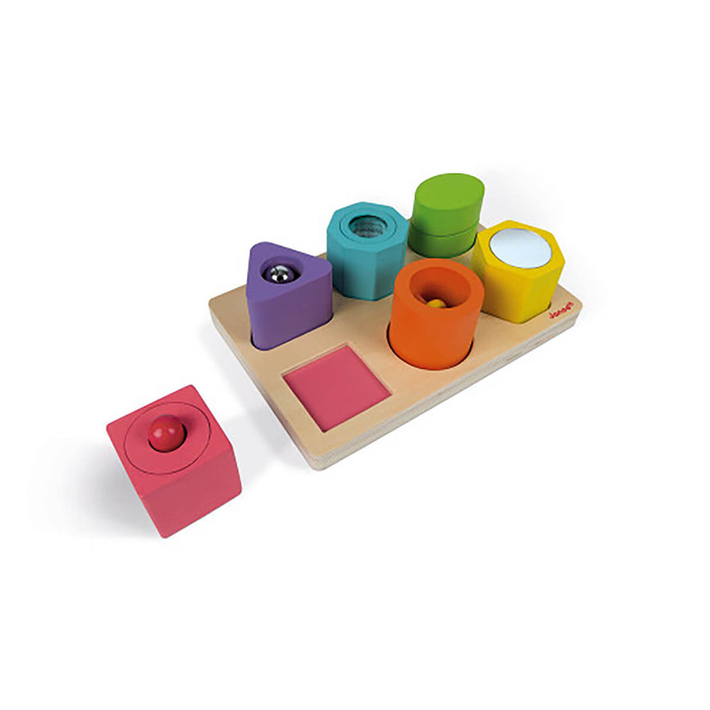 I Wood Shapes and Sounds 6 Block Puzzle by Janod