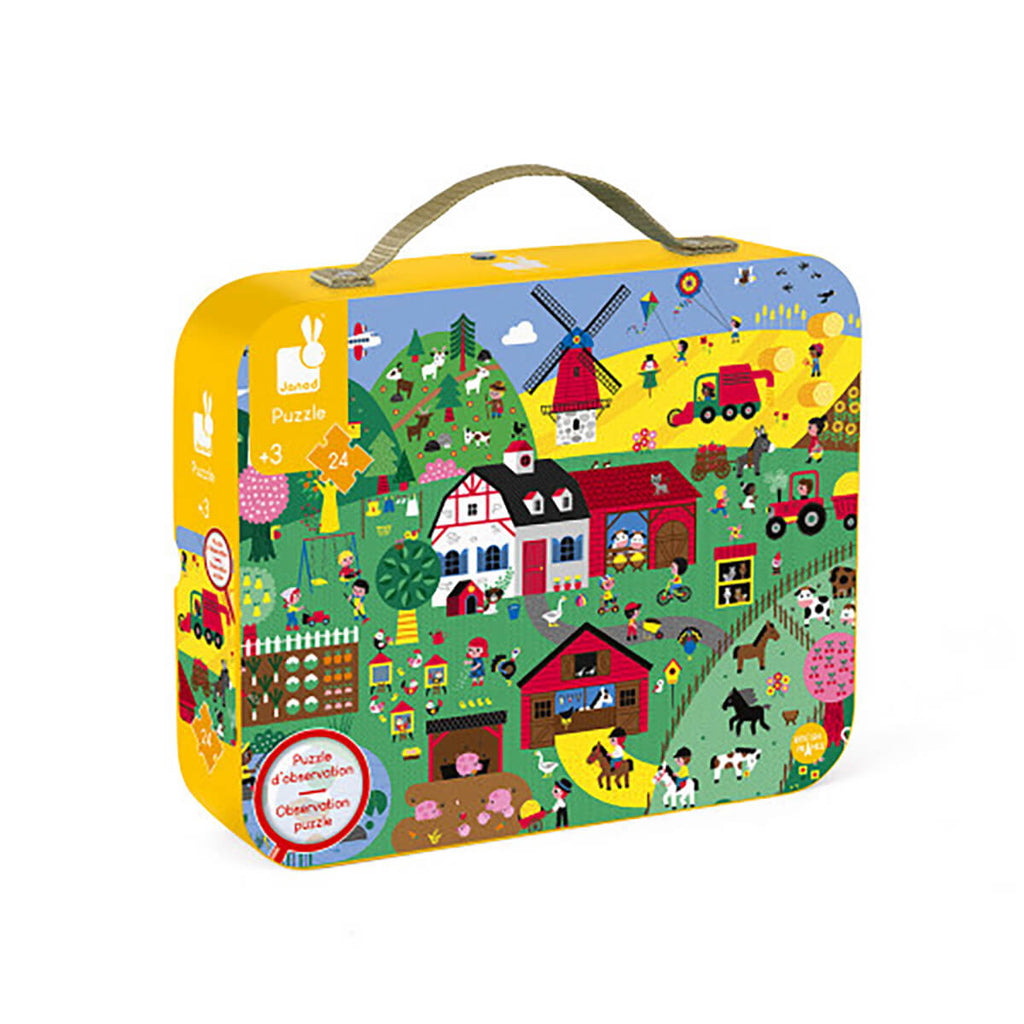 The Farm 24 Piece Observational Jigsaw Puzzle In Carry Case by Janod