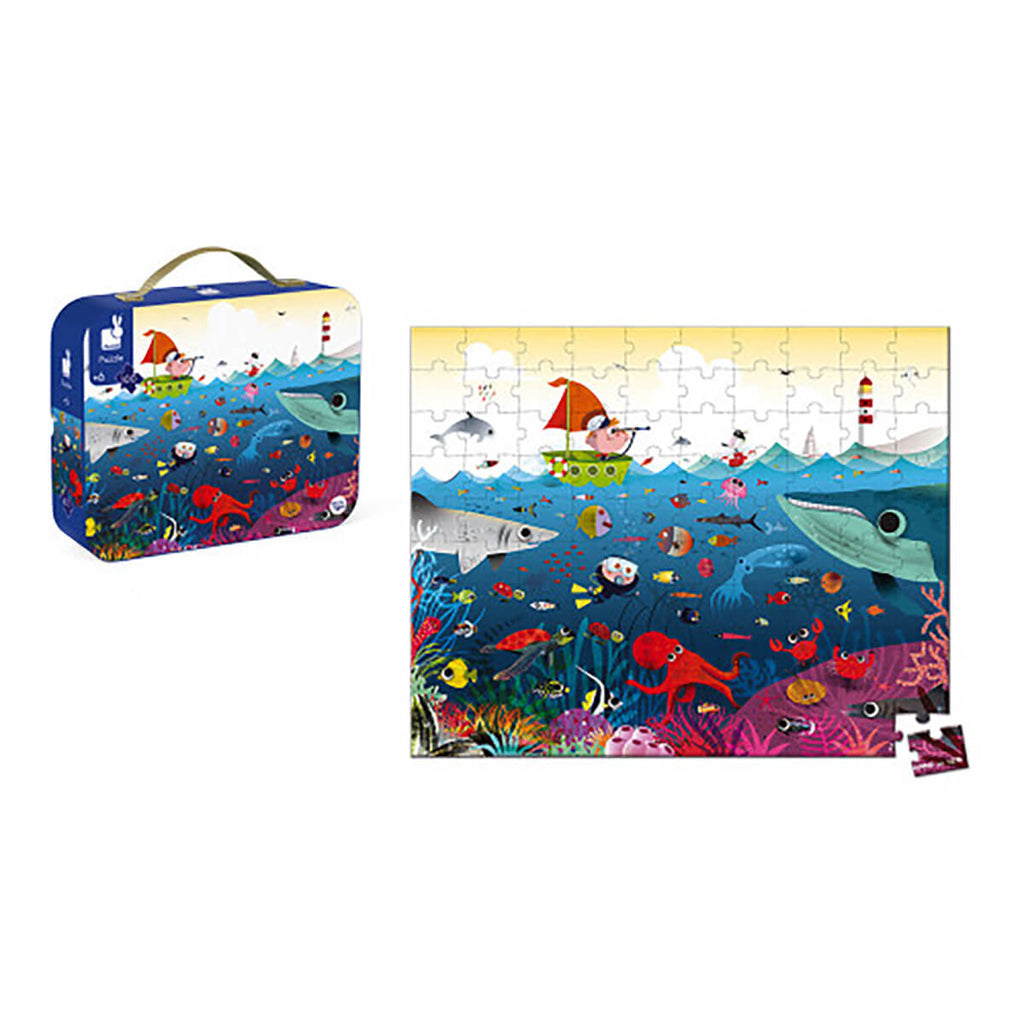Underwater World 100 Piece Jigsaw Puzzle In Carry Case by Janod