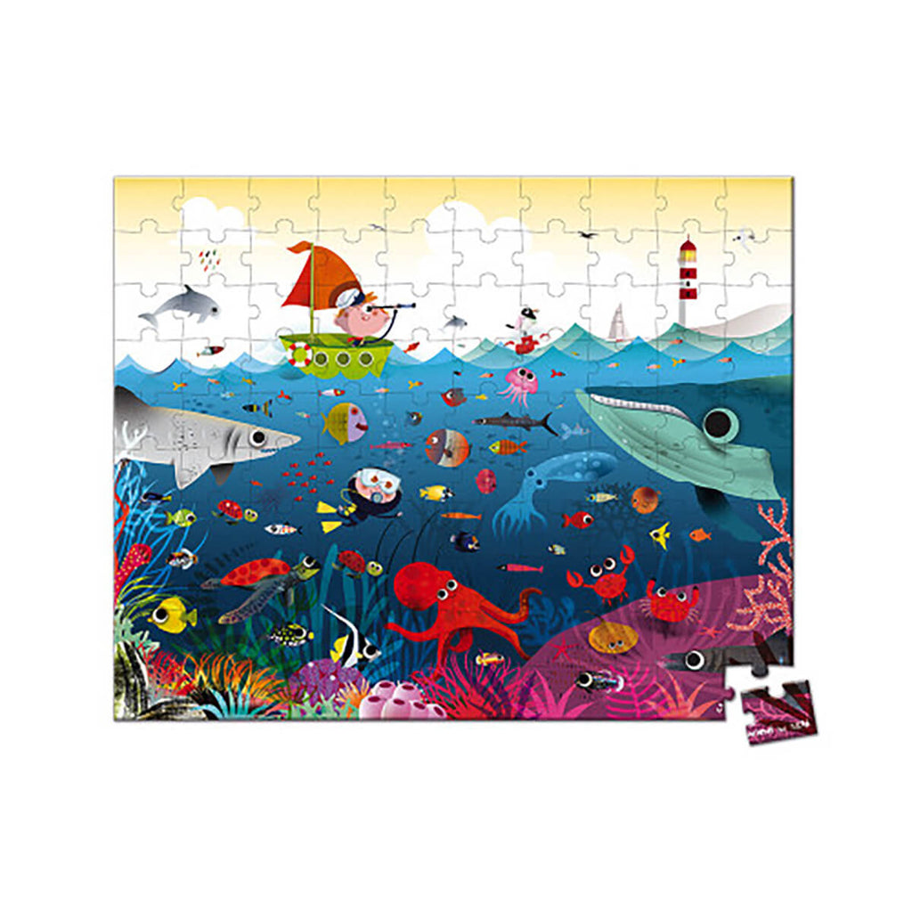 Underwater World 100 Piece Jigsaw Puzzle In Carry Case by Janod