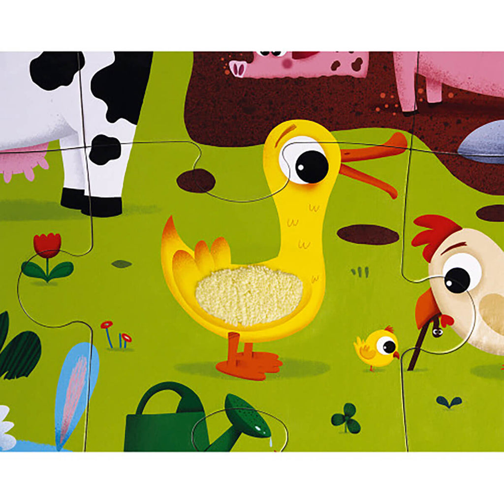 Farm Animals 20 Piece Tactile Jigsaw Puzzle by Janod
