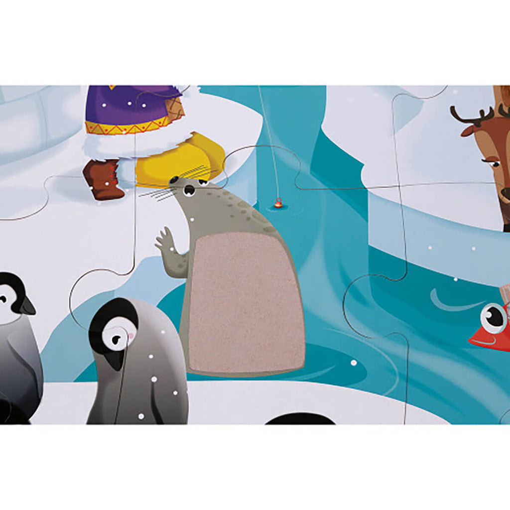 Life on The Ice 20 Piece Tactile Jigsaw Puzzle by Janod