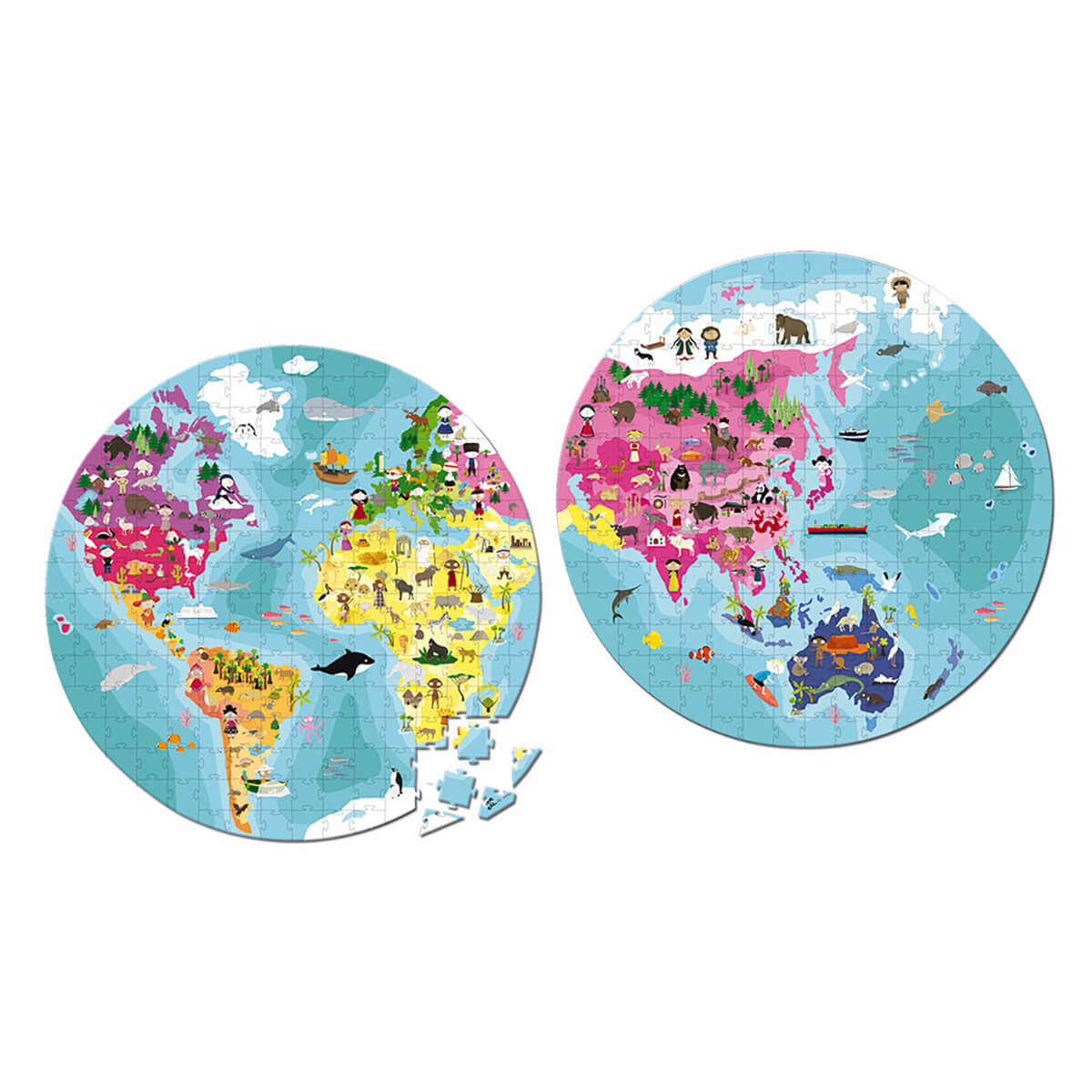  Janod 208 Piece Our Blue Planet 20 Inch Round Double
