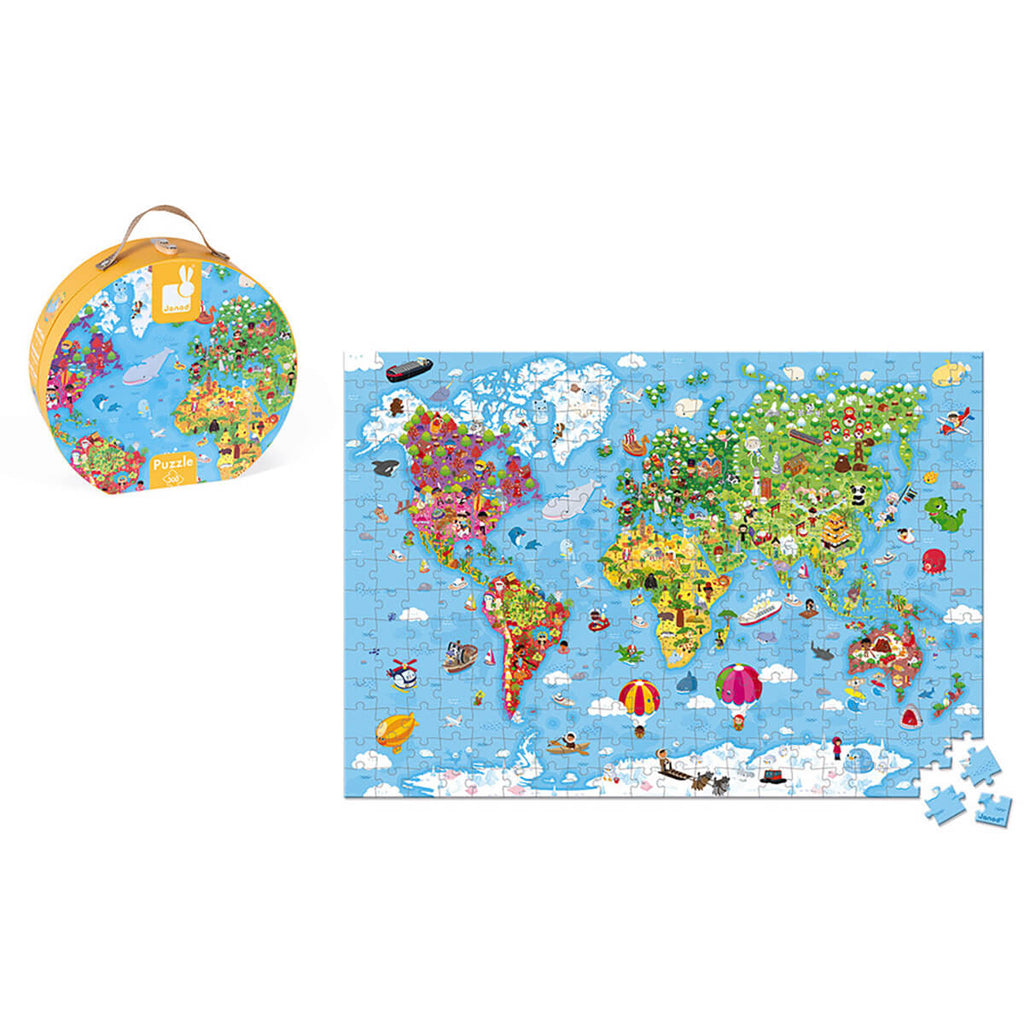 World Map 300 Piece Jigsaw Puzzle In a Box by Janod