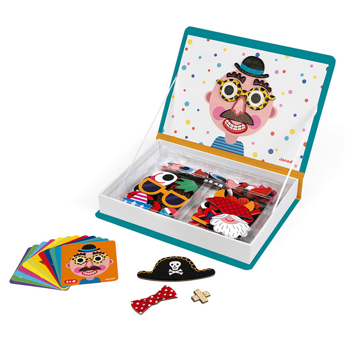 Boy's Crazy Faces Magneti Book by Janod